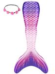 Hulaha Girls Mermaid Tails For Swimming Kids Mermaid Tail Dress Lavender - Spandex