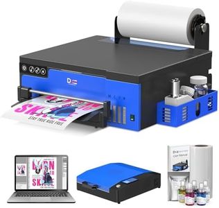 DXZ 2026 A4 DTF Printer with Roll Feeder-XP600 Doubled Printing Speed Compared to L1800 and L805,Built-in White Stirring System for DIY T-Shirt,2-Year Ink Included (Printer+Oven+Laptop)