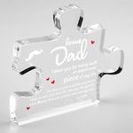 Bonus Dad Gifts from Daughter Son Acrylic Block Puzzle Best Dad Ever Gifts Step Dad Gifts from Step Daughter Son Father's Day Christmas Thanksgiving Birthday Gifts for Bonus Dad