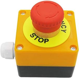 TWTADE/Red Lamp Self Locking Emergency Stop Mushroom Switch Push Button Station 660V 10A Stop Switch Box YW1B-V4E11R-BOX