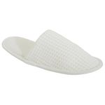 Towel City Unisex Waffle Mule Closed Toe Slippers (8-11) (White)