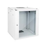 Tecmojo 12U Wall Mount Rack Network Cabinet for 19" IT Equipment,with Lockable Glass Door and Side Panels,Cooling Fan,17.7inch Depth,White