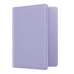 FINTIE Passport Holder Travel Wallet RFID Blocking PU Leather Card Case Cover, Liac Purple