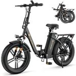 CYCROWN CycFree-MAX Electric Bike for Adults 120KM, 20"*4.0 Fat Tire Ebike Peak 1000W 32KMH, 48V/20Ah Removable Battery, Folding Electric Bicycle with 7-Speed-SIS, Full Suspension for Commuting