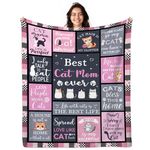 Cat Mom Gifts, Cat Themed Gifts, Cat Mom Blanket 50" X 60", Cat Gifts for Women, Cat Lover Gifts for Women, Gifts for Cat Lovers, Cat Lover Gifts, Cat Mom Gifts for Women