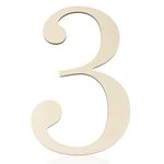 Large Wooden Numbers 12 Inch Paintable Wood Number 3 for Wall Decor, 1/5 Inch Thick Wooden Number Shape Cutouts for DIY Crafts Project Unfinished Wood Birthday Wedding Party Home Decoration