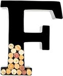 will's Wine Cork Holder - Metal Monogram Letter (F), Black, Large | Wine Lover Gifts, Housewarming, Engagement & Bridal Shower Gifts | Personalized Wall Art | Home Décor