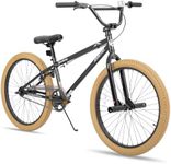 JOYSTAR 24 Inch Kids Bike Freestyle BMX Bikes for 7 8 9 10 11 12 Years Old Boys Girls and Beginner Riders, 24" Kids' Bicycles, Brown Tires