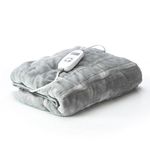 Status Heated Electric Throw Blanket 160x130cm, 10-Level Digital Controller, Super-Soft Fleece with Up-to-9-Hour Timer and Overheat Protection, Machine Washable (SGEOB1PKB)