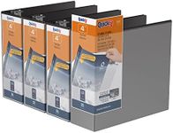 QuickFit View Binder, 3-Ring Binder, Angle D Ring, 4 Inch, Black, Pack of 4