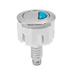 JIADEXIN Toilet Flush Button Toilet Tank Button Chrome Round Head Dual Toilet Push Button for Cistern Flush Replacement Compatible with Cistern Tank Toilet Flush System (Silver)