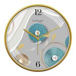 RANDOM 12 Inch Silent Sweep Wall Clock | Stylish Round Decorative Wall Clock for Bedroom, Living Room, Kitchen, and Office | Modern Fancy Analog Clock Design for Home Decor