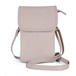 befen Genuine Leather Phone Bag, Real Leather Phone Purse, Small Phone Cross Body Bag for Women with Long Strap and Key Ring - Fit 8 Plus or Phone Less 6.5 Inch