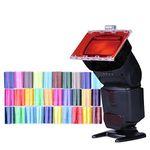 Fomito Flash Speedlight Color Gel Kit Filter 30ps w/Gels-Band & Reflector for Canon Nikon Olympus Pentax Yongnuo Neewer Godox Speedlite