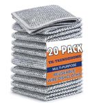 MIP INTERNATIONAL® (Pack of 20) Non-Scratch Dish Wash Cloth, Steel Wire Dish Cloth, Wire Dishwashing Rags Stainless Steel Scrubber Non-Scratch Wire Dishcloth for Washing Dishes Sinks Counters