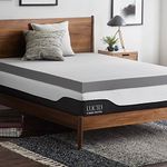 Lucid 4 Inch Bamboo Charcoal Memory Foam Mattress Topper, Twin XL