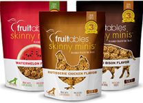 Fruitables Skinny Minis Gluten Free Soft & Chewy Dog Treats 3 Flavor Variety Bundle: (1) Fruitables Skinny Minis Grilled Bison Flavor, (1) Fruitables Skinny Minis Watermelon Flavor, and (1) Fruitables Skinny Minis Rotisserie Chicken Flavor, 5 Oz. Ea. (3 Bags Total)