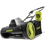 Sun Joe Cordless Electric Push Lawn Mower with 11.9-Gal Bag, 15-Inch Cutting Width, 360W Motor - Heavy-Duty Yard Trimmer for Gardening Care and Maintenance, IONMAX 24V-CRLM15