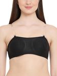 Clovia Women's Cotton Tube Bra with Detachable Transparent Straps (BR0377P13_Black_34D)