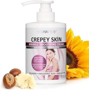 Crepey Skin Treatment Cream Wrinkle Smoothing cream w/Collagen, Hyaluronic Acid. Hydrating Cream Improves Elasticity, Plumps Sagging Skin. For Body, Neck, Hands, Face by Reshape (440ml)