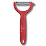 Victorinox Swiss Made, Stainless Steel Multipurpose Peeler, Serrated/Wavy Edge, Professional & Household Kitchen Tools, Kitchen Items, Red, 7.6079.1 | Peel Tomato Kiwi