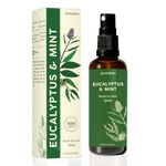 Aromafume Eucalyptus & Mint Room, Linen & Pillow Spray | 100Ml/3.38Fl Oz | With Pure Eucalyptus & Mint Essential Oil | Aromatherapy Sleep & Stress Relief | Mist For Bedding, Fabrics