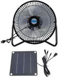 Solar Powered Fan, 10W Portable USB Exhaust Fan, 8.3 Solar Panel Ventilation System Set, Multifunctional Mini Fan Kit with 4 Ports for Greenhouse Fishing Car Chicken House