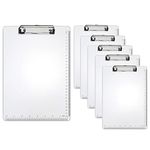 A4 Clipboards-6 Pieces Metal Clipboards, Heavy Duty Waterproof Clipboard Recycled Aluminum Clipboard, with Low Profile Clip Rust-Proof Hangable for Office, Job Site, School