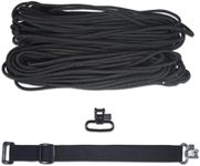 DIY Adjustable 43 Inch King Cobra 550 Paracord Multi-Purpose Sling, Strap (Black with Black Webbing)