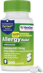 GenCare Cetirizine HCL 10 mg (200 Count) | 24 Hour Non Drowsy Allergy Relief Pills | Best Value Generic OTC Allergy Medication | Antihistamine for Sneezing, Runny Nose and Itchy Eyes | Generic Zyrtec