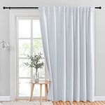 NICETOWN Wall Divider, Sliding Door Curtain Window Treatment, Energy Smart Thermal Insulated Extra Wide Solid Room Darkening Curtains/Drapes for Patio Door (Greyish White, W100 x L84, 1 Piece)