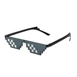 Thug Sunglasses Classic Black Retro Style 8 Bit Pixel Sun Shades Pixelated Meme Eye Glasses Unisex For Men Women Boys Girls Parties Funny Joke Photo Cool Life Party Props