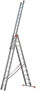 STRUKTURO Vielzweckleiter 3x12 Sprossen, 3-teilige Alu-Kombileiter, max. Arbeitshöhe 9,25 m