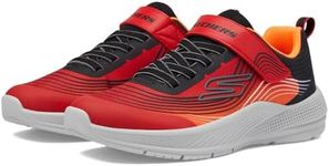 Skechers Boy's Microspec Advance Sneaker, Red/Black, 8 Toddler