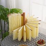 Pasta Drying Rack Wooden Spaghetti Stand Dryer with 16 Suspension Rods Homemade Fresh Noodle Hanger Easy Storage and Set-Up Hanging Rack for Home Kitchen