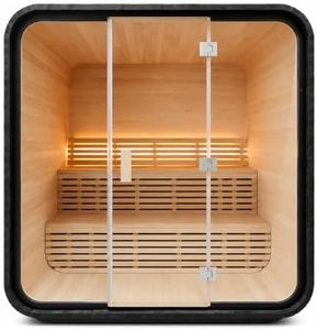 Duthss 4-6 Person Outdoor Cube Sauna,Large Space Cedar, 6kW 220V