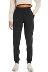 HOdo 32"/34"/36" Inseam Womens Tall Sweatpants Fleece Lined Long Joggers Workout Pants with Pockets, Black, Medium