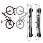 Steadyrack Bike Rack – Pivoting Mountain Bike Rack, Holds Up to 35 kg, Fits 20"-29" Wheels, 2.1"-2.8" Tyres, Foldable Wall Mount for Space-Saving Bicycle Storage - 2 Pack