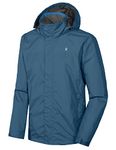 Little Donkey Andy Men's Waterproof Rain Jacket Outdoor Lightweight Rain Shell Coat for Hiking,Golf,Travel, A2.blue Mirage, Small