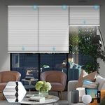 SmartWings Motorized Cellular Shades,100% Blackout Honeycomb Blinds Compatible with Zigbee/Alexa/Z-Wave/Homekit, Wireless Remote Control for Smart Home and Office in Customized Size,White