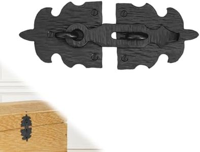 1 Pack 7 Inch Furniture Hasp for Gates - Black - Heavy Duty Decorative Metal Hasps - Handmade Rustic Iron Furniture Hasps for Door, Drawer, Chests, Cupboard and Trunks - The Sonora Series