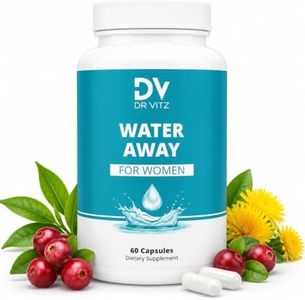 Dr Vitz Water Away for Women – Diuretic Water Pills for Weight Control & Debloating – Natural Bloat Relief with Green Tea, Cranberry & Dandelion – Water Retention Support – 60 Capsules