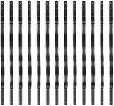 25 Pack Aluminum Deck Balusters, 32.25 x 1 inch Wave Curved Shape Grooved Porch Railing, Deck Railing for Staircase, Deck and Stairs Railing, Matte Black