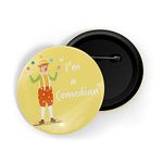 dhcrafts Pin Badges Yellow Color Profession I'm A Comedian Glossy Finish Design Pack of 1