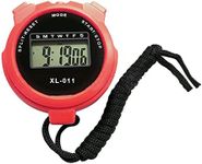 Digital Sports Stopwatch Timer Stopwatch Large Display Interval Training Timer Outdoor Split Stop Watch Lap Timer Digital Calendar Alarm Clock Referee Watch(Red)