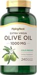 Olive Oil Softgels 1000mg | 240 Count | Organic Extra Virgin Olive Oil | Cold Pressed | Gluten Free, Non-GMO | by Piping Rock