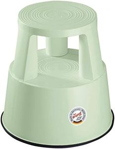 WEDO Step Plastic Wheeled Stool 44 cm White Green