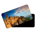 dhcrafts Rectangular Rubber Fridge Magnet/Magnetic Card Multicolor Madhya Pradesh Gwalior Fort Design Pack of 1 (8.6cm x 5.4cm)