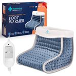 HEATRONICS® Electric Heated Foot Warmer, Heating Pad for Foot Pain | Universal | Analog | 3 Heat Settings (Steel Blue)