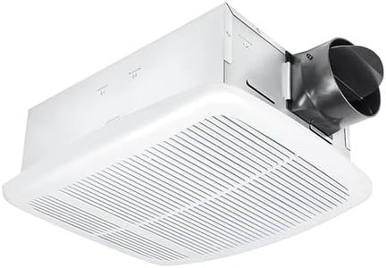 Delta Breez Radiance Exhaust Bathroom Fan 80 CFM Energy Efficient Quiet Operation Brushless Motor with Built-In Thermostat Heater, White